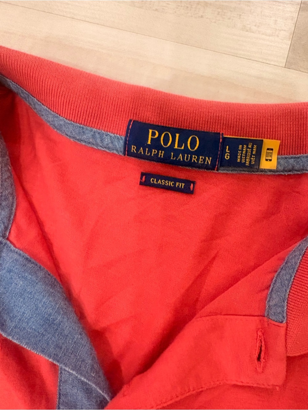 Polo Ralph Lauren Classic Fit Red Polo Shirt Men’s Large | Navy Pony Logo - Picture 4 of 6